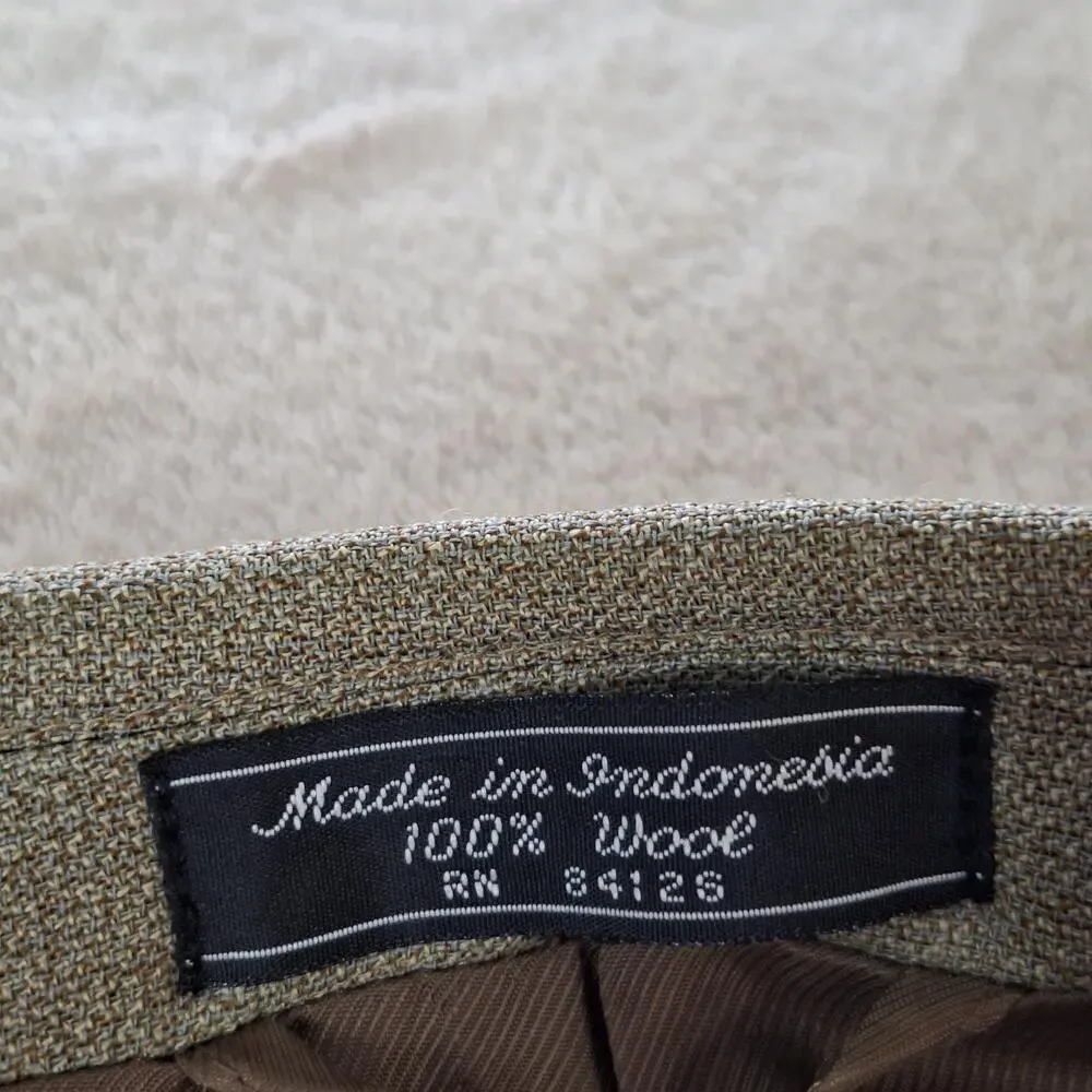Bernhard Altmann Sport Coat Mens 46 Long Beige Wool Tweed Ventless 3 Btn Formal